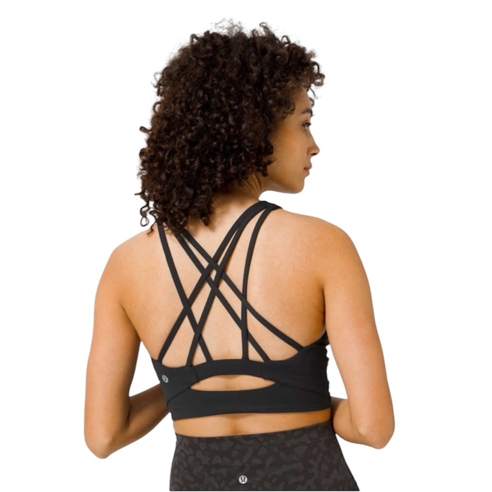 Lululemon Free To Be Serene Black Sports Bra High Neck
Long Line Size 6